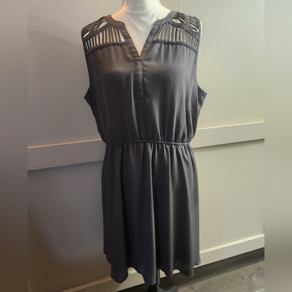 Maurices Dark Gray Midi Dress Size XL